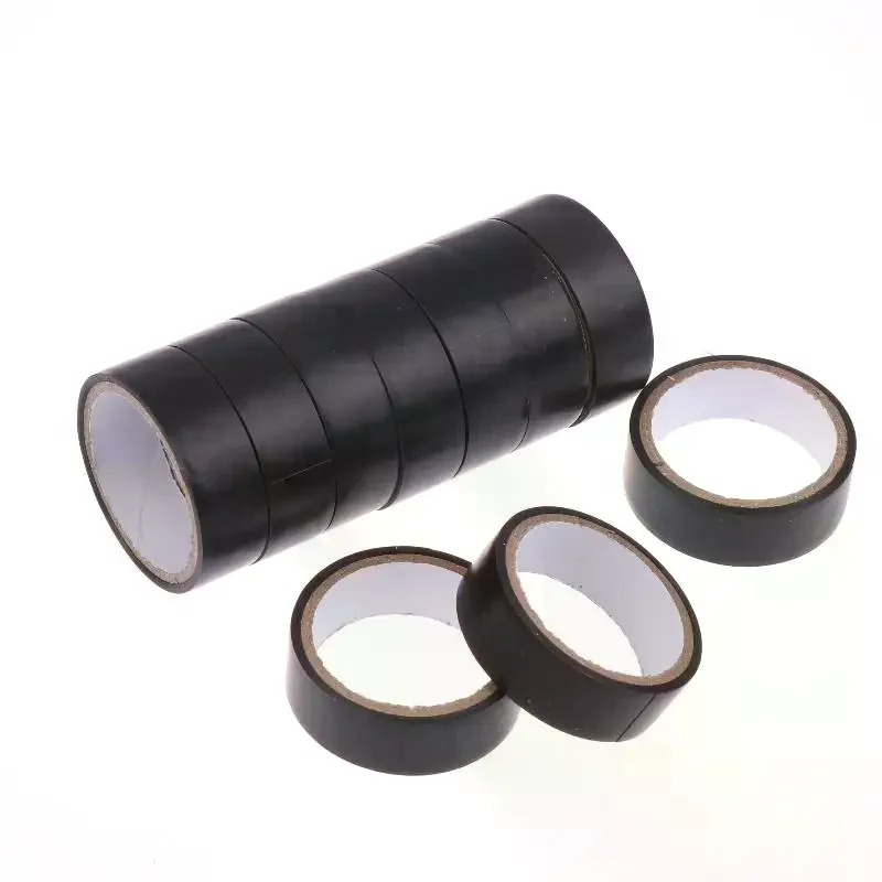 10 قطع من الشريط الكهربائي المطاطي الأسود عالي الحرارة - لاصق عازل مرن متين للاستخدام الصناعي والمنزل والميكانيكي