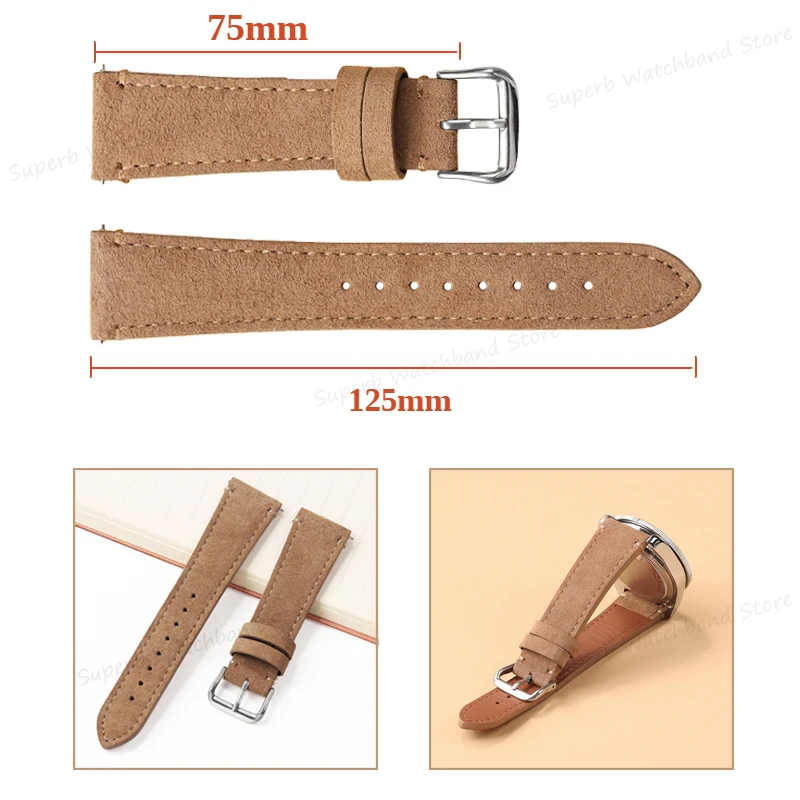 Винтажный замшевый ремешок из натуральной кожи для часов Omega, быстросъемный спортивный браслет для Huawei GT4 для мужчин и женщин, 20 мм 22 мм