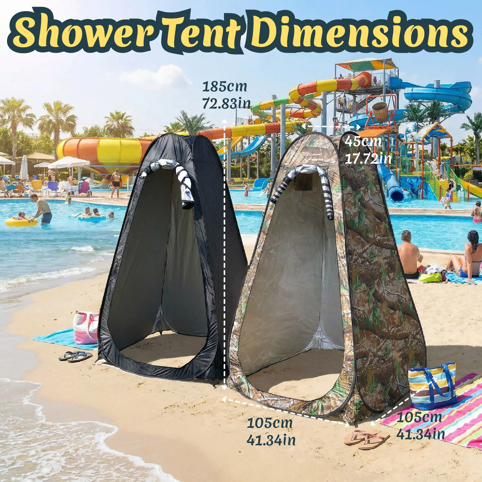 1Pc Pop Up Shower Tent Portable Changing Room Outdoor Privacy Toilet for Camping Beach Pool Water Park Travel