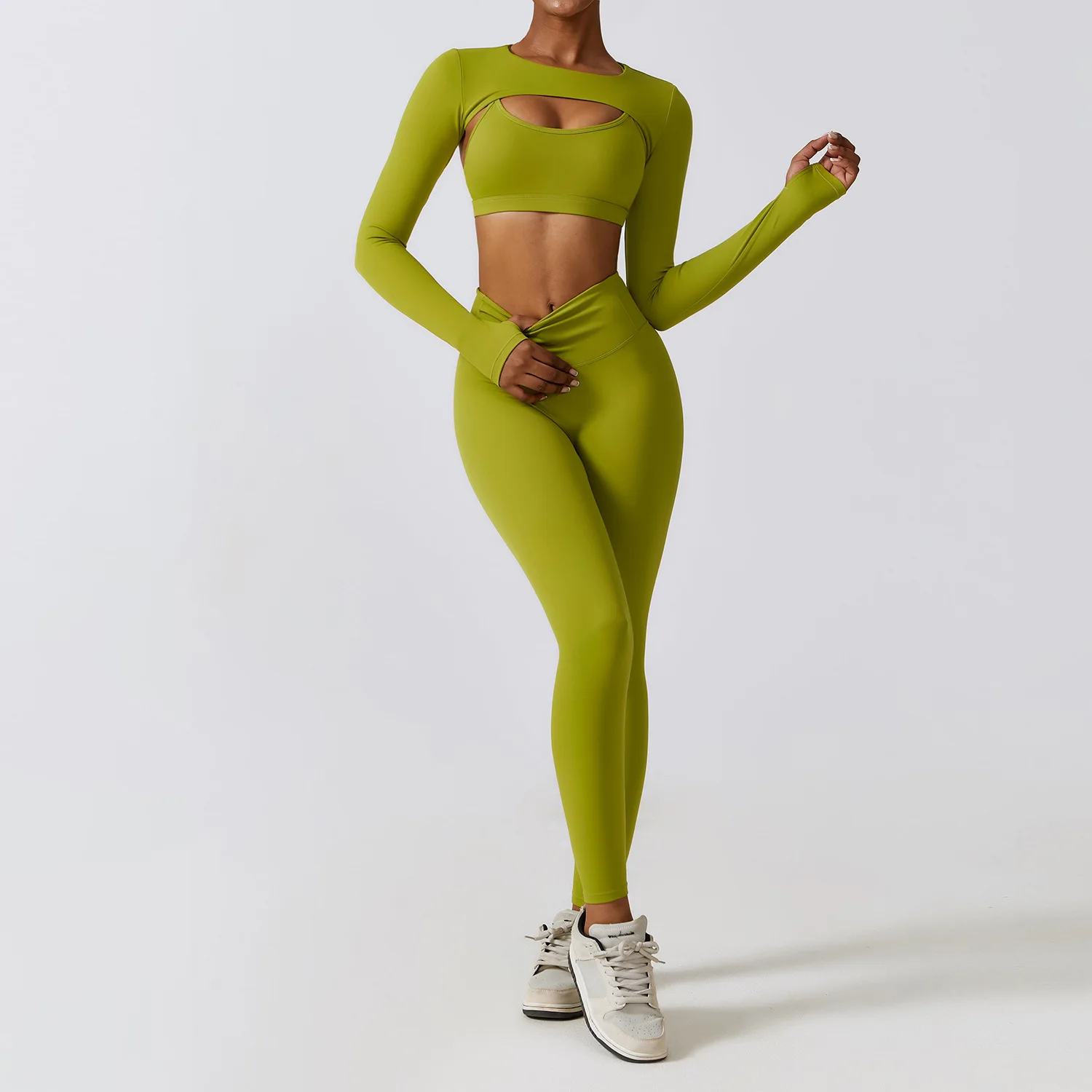 2/3Pcs Yoga Set Women Tracksuit Workout Sportswear Fitness Long Sleeve Jacket Top Leggings Running Sports Suits 2023 Autumn