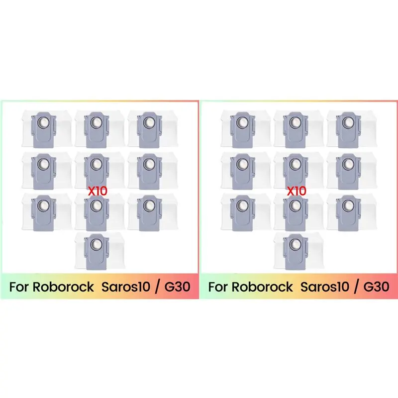 

【ПОСЛЕДНИЙ ШАНС】Мешки для сбора пыли для робота-пылесоса Roborock Saros10 / G30, сменные нетканые мешки для мусора, 20 шт.