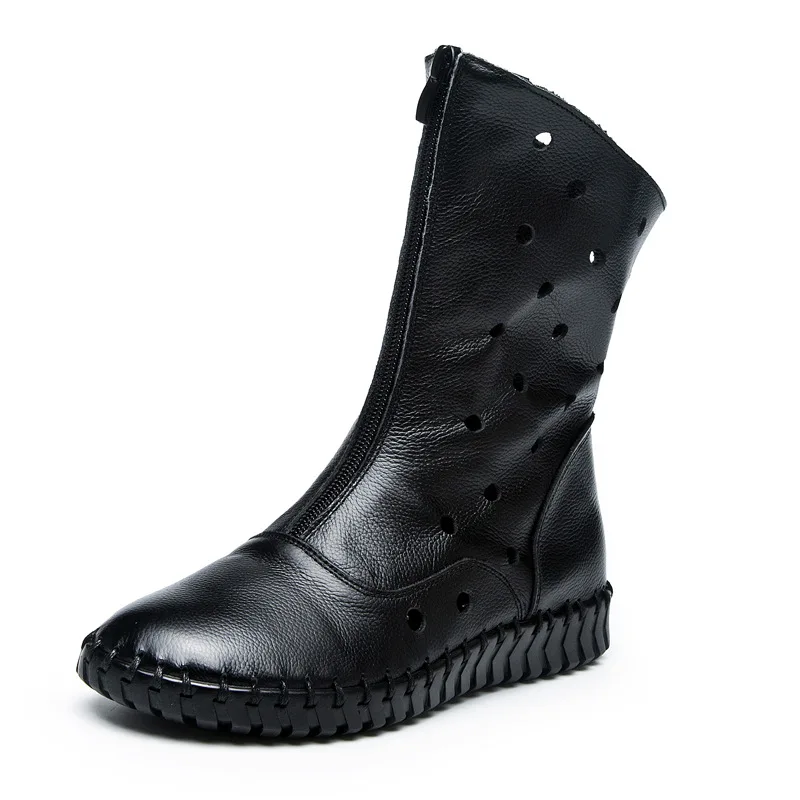 

Большой размер 41, 42, 43, зимние женские ботинки, зимние ботинки до середины икры на молнии спереди, женская обувь Botas из натуральной кожи