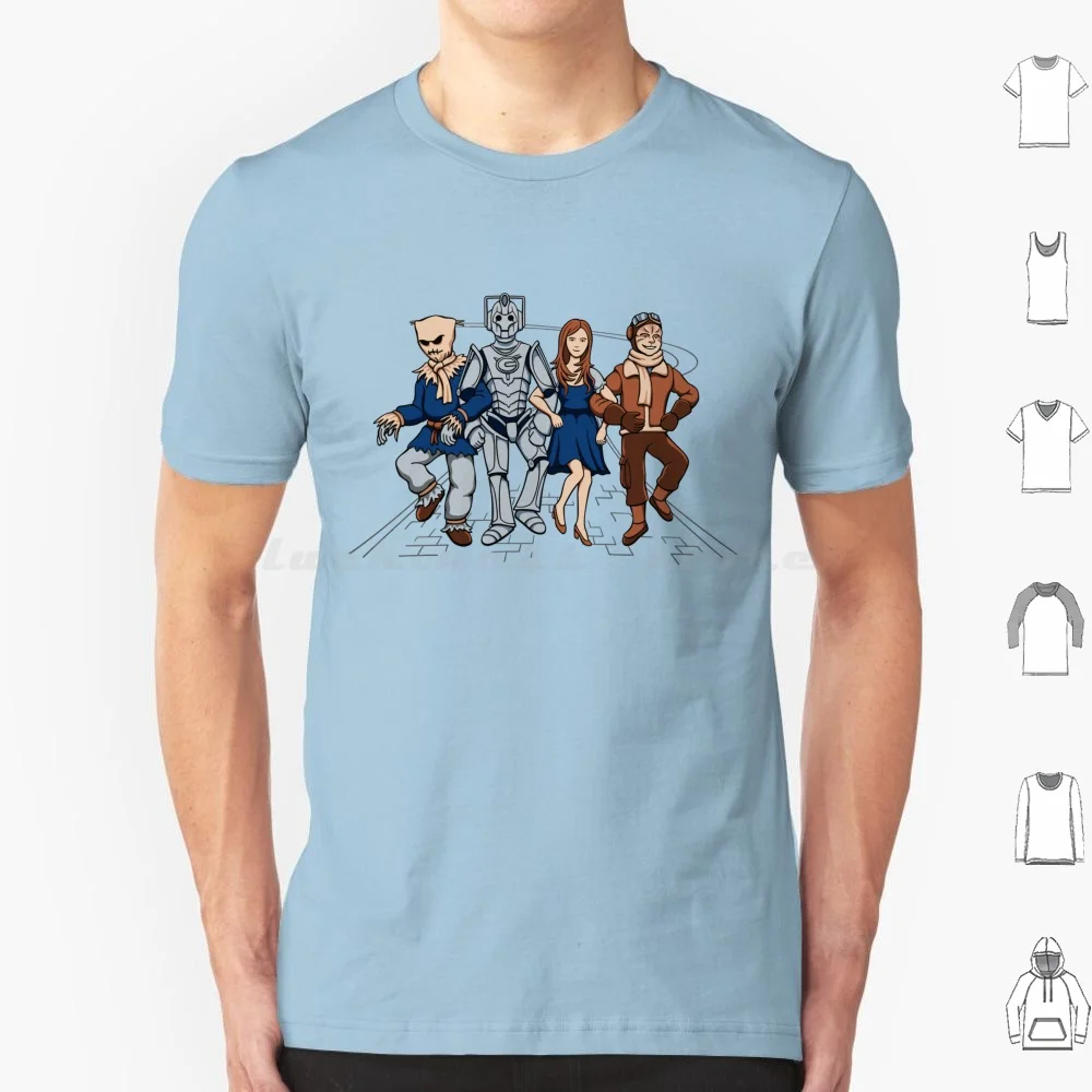Wizard Of Who T Shirt Big Size 100% Cotton Wizard Oz Who Amy Pond Scarecrow Cyberman Brannigan Yellow Brick Road Emerald City