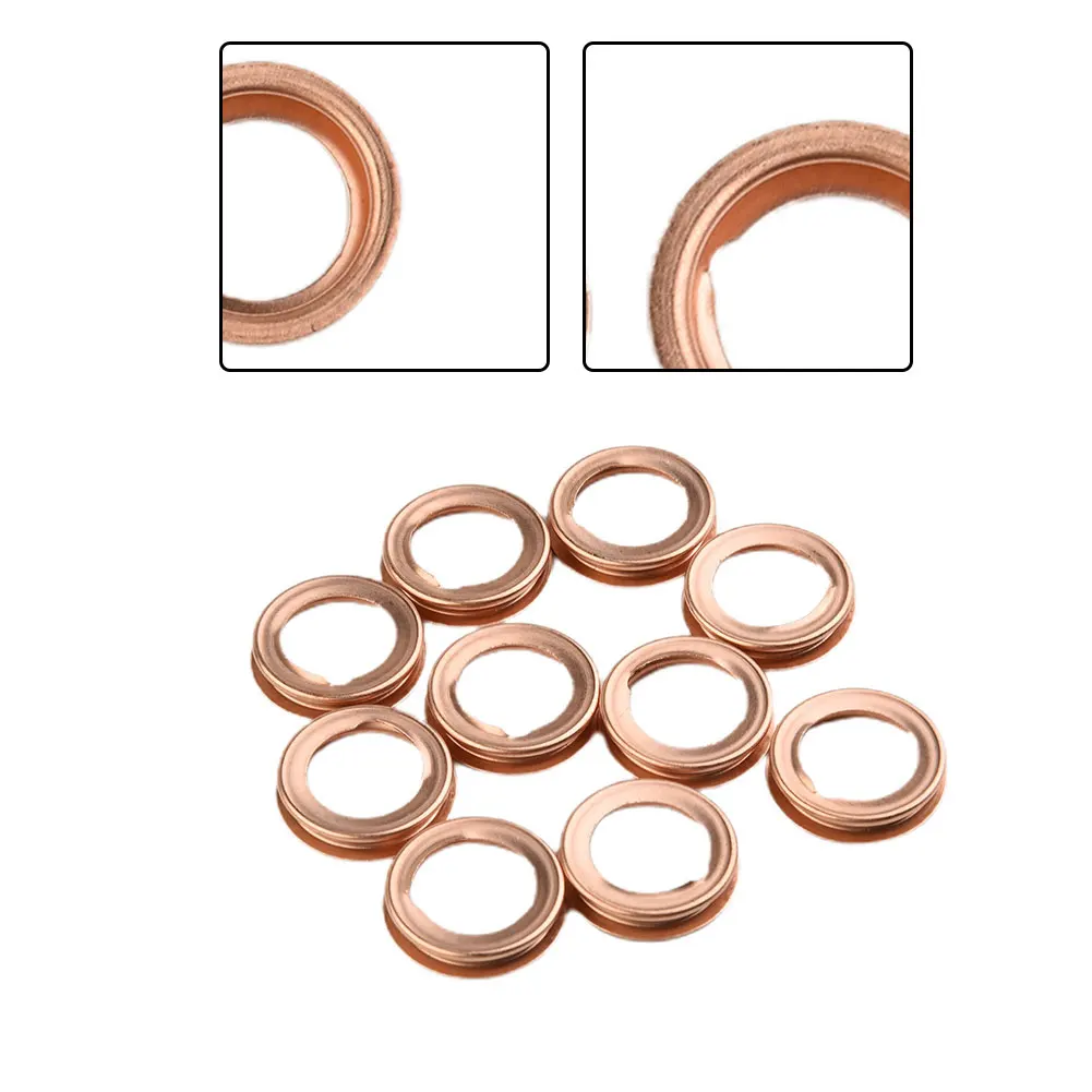 10 Pcs Metal Oil Drain Plug Crush Washer Gasket 11026-01M02 For Nissan For Infiniti Oil Drain Plug Crush Washers Gaskets - view 2