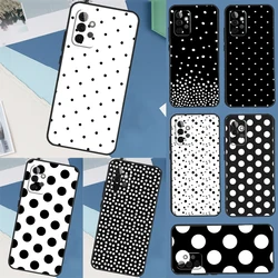Black And White Polka Dot Case For Samsung Galaxy A52 A32 A12 A14 A34 A54 A13 A33 A53 A73 A50 A70 A71 A51 Back Cover