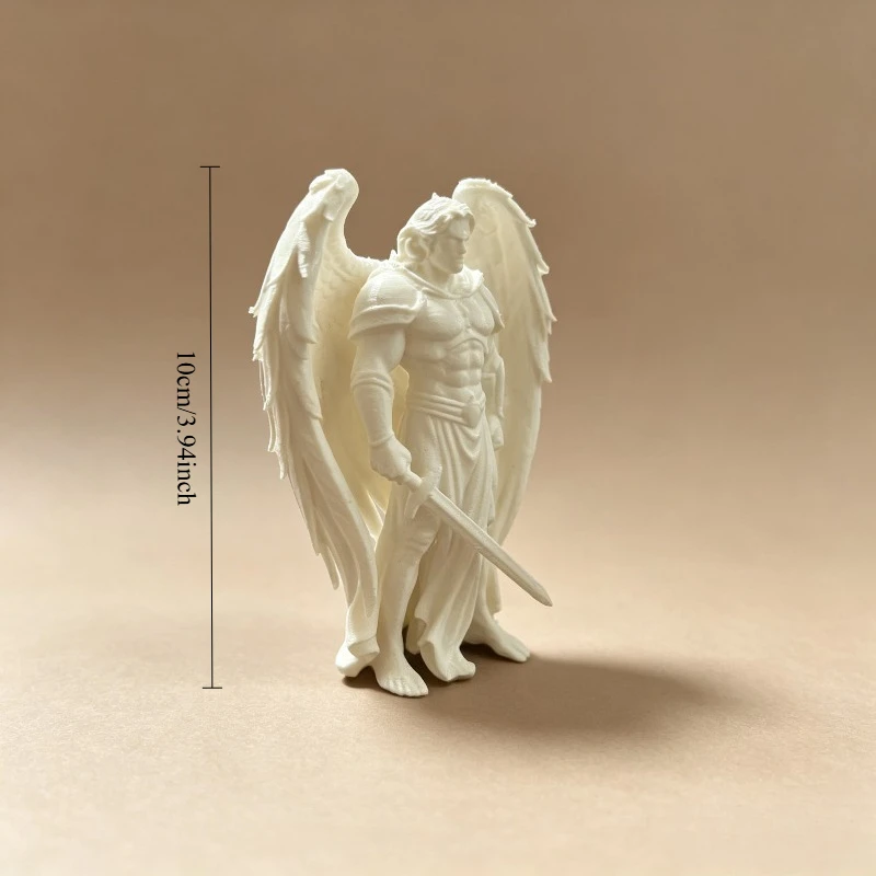 1‑Pc 3D‑Printed Warrior Angel Statue Ornament, Indoor & Outdoor Home Decor, Bookshelf Decoration, Holiday Gift for Easter, Valen