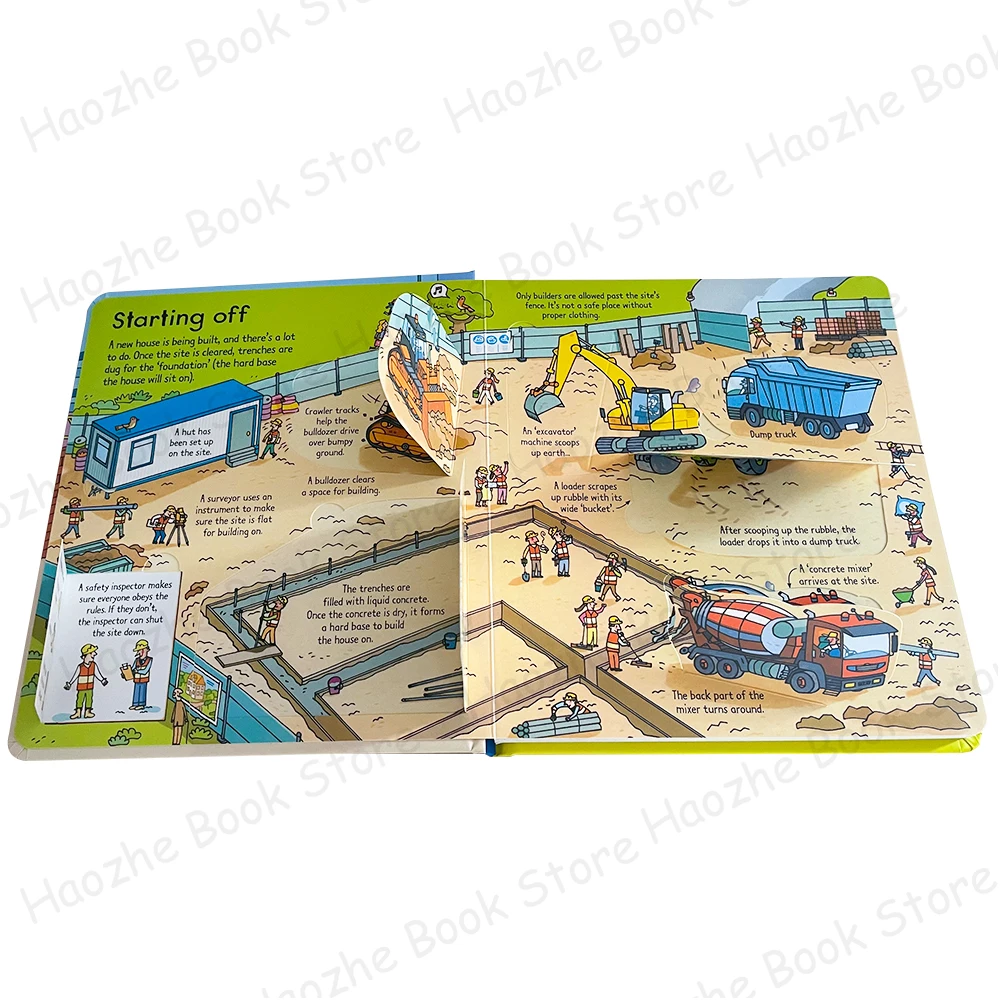 Imagem -06 - Usborne Look Inside Building Site Board Book Childrens Activity Inglês Hardcover Books Knowledge Learning Educação Kids Gift