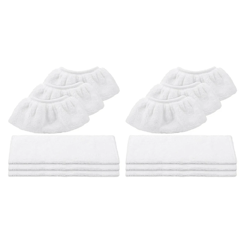 Conjunto de pano de microfibra compatível com limpador a vapor Karcher Easyfix SC2, SC3, SC4, SC5 (6 para bico de piso + 6 para bico manual)