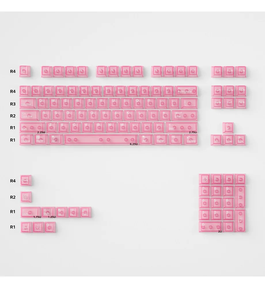 Keycap Pad Printing Customized magnetic axis Original height Woooting/Mega Lion Pink Transparent PC Mechanical Keyboard