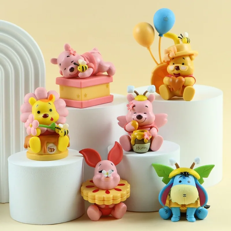 

Disney Pooh Bear Dolls Decoration Anime Action Figures Cute Toy Piglet Q Figurals Cake Decoration Models Children Birthday Gifts