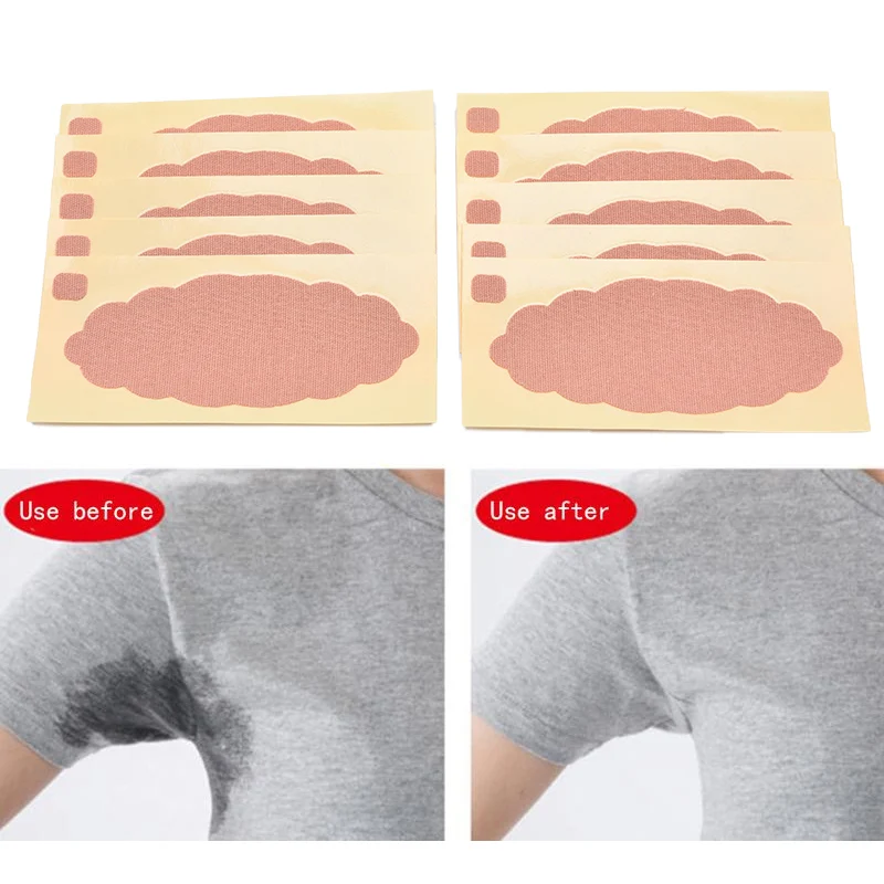 Almohadillas para el sudor para las axilas del pie, protectores para axilas, pegatina desodorante autoadhesiva, 10 piezas