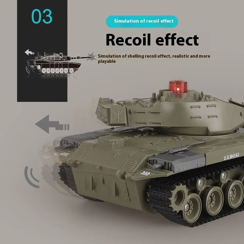 1:30 escala Rc M41a3 tanque militar 2,4g doble Joystick Control remoto todo terreno modelo impermeable para niños/adultos cumpleaños Navidad Gif