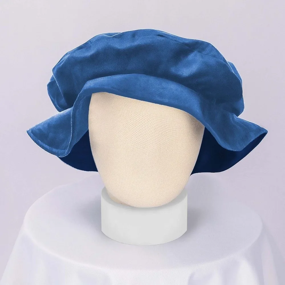 Faux Suede Medieval Flat Cap Soft Velvet Elastic Band Mens Cosplay Cap Breathable Fabric Solid Color Renaissance Beret Hat