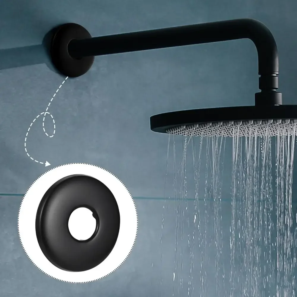 

New Stainless Steel Shower Faucet Cover Black Chrome Finish Faucet Decorative Cover Trim Cover Bathroom Accessories