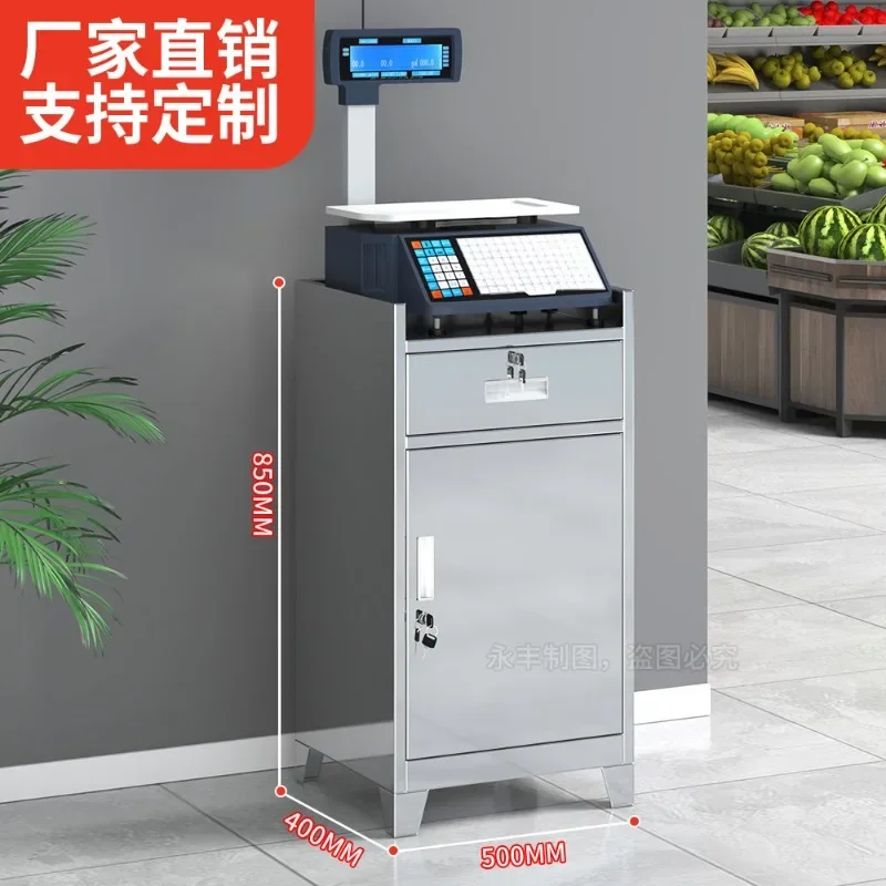 Stainless steel low cabinet supermarket weighing table locker with lock with drawer checkout page small bedside table small acti