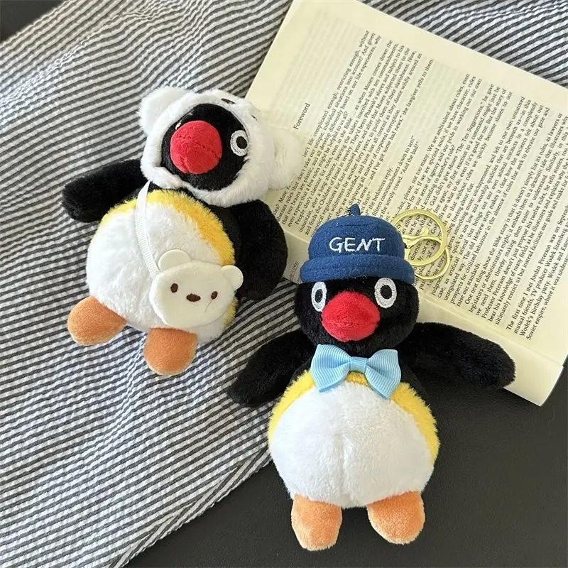 Anime NEW Kawaii Pingu Plush Keychain Pendant Cute Cartoon Creative Funny Lying Flat Toy Key Ring Backpack Pendant Birthday Gift