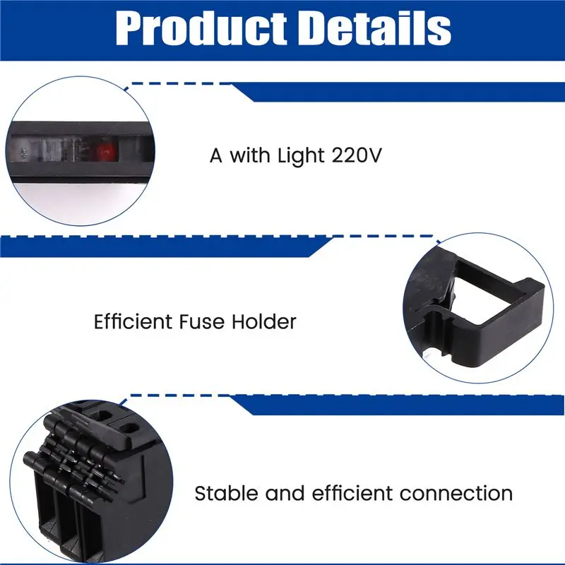 A01F-UK-5-HESI Fuse Terminal Block Uk5rd Rail Type 4Mm Fuse Terminal Block Connector Fuse Holder Conductor With Light 220V