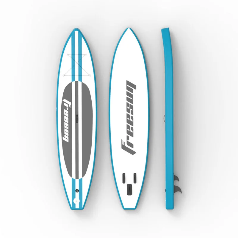 High Performance 14 ft  Classic Design Blue Stand up Inflatable Surfboard With Grey EVA