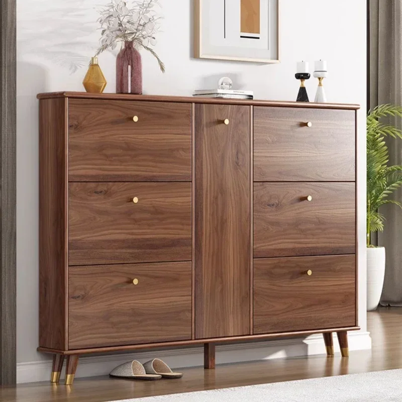 تصميم خزانة الأحذية الخشبية قوية عمودية جميلة غرفة المعيشة رف الأحذية المنظم توفير المساحة Schoenen Kast أثاث المنزل #1