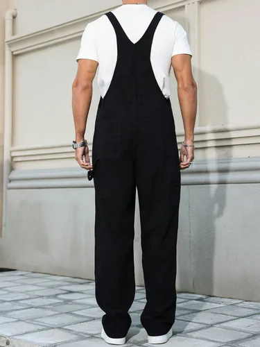 Imagen 2 del producto Mono vaquero negro de las cuatro estaciones para hombre, estilo simple y casual, retro y diario