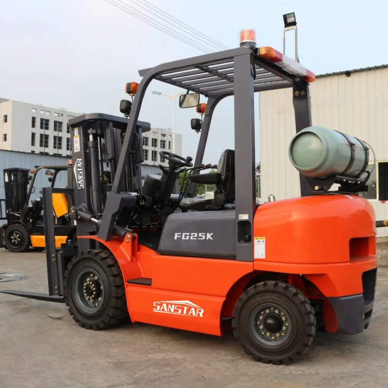 Sanstar Best Price 2.5 Ton 3 Stage Mast Reliable EPA Eur5 Engine Triplex Mast Side Shifter lpg  Propane ForkLift
