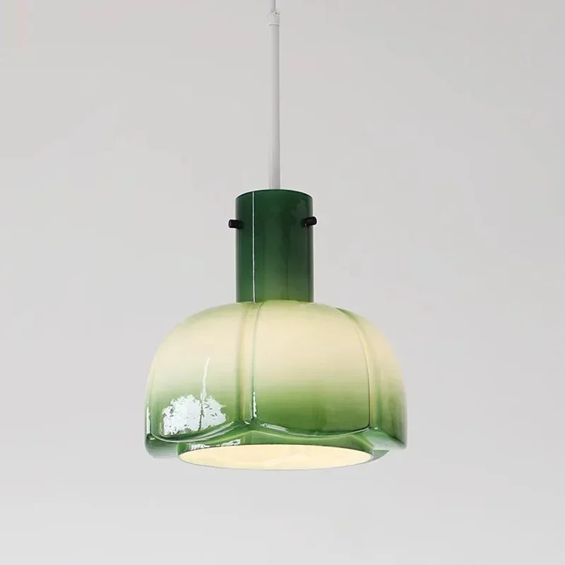 Nordic Glass Pendant Light Restaurant Medieval Flower Bud Lamp Nordic Study Simplicity Cafe Table Bar Table Pendant Lamp