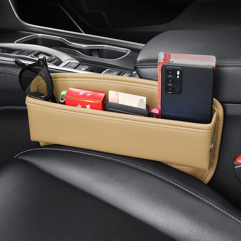 

Car Seat Side Crevice Storage Box For Dodge Ram 1500 Cup Key Card Phone USB Cable Hole Portable Pocket Organizer Bag Accessories