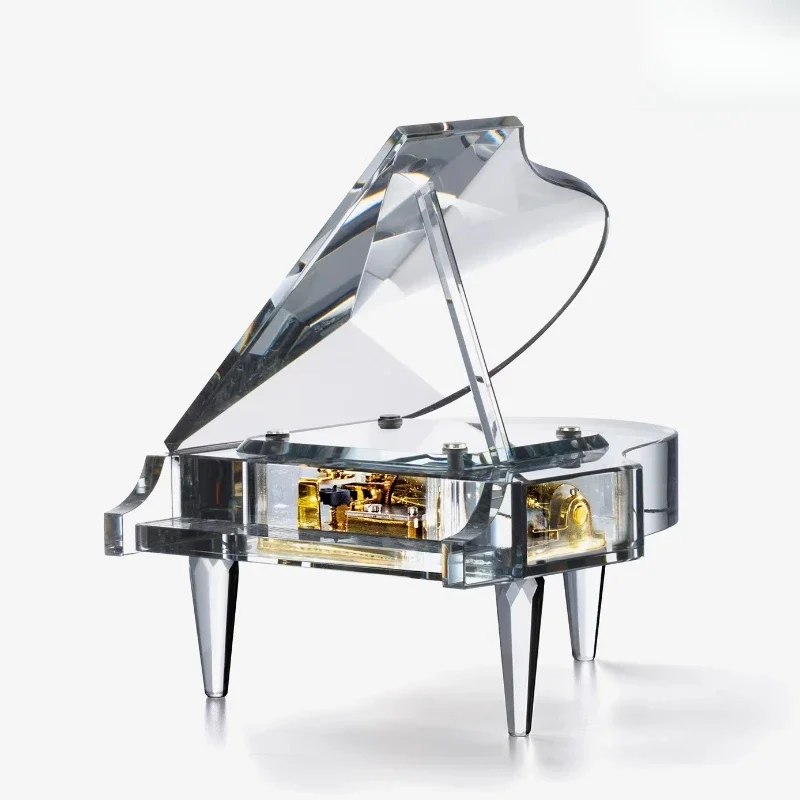 Crystal glass piano, music box, equipped with professional movement, Valentine's Day gift, for girls