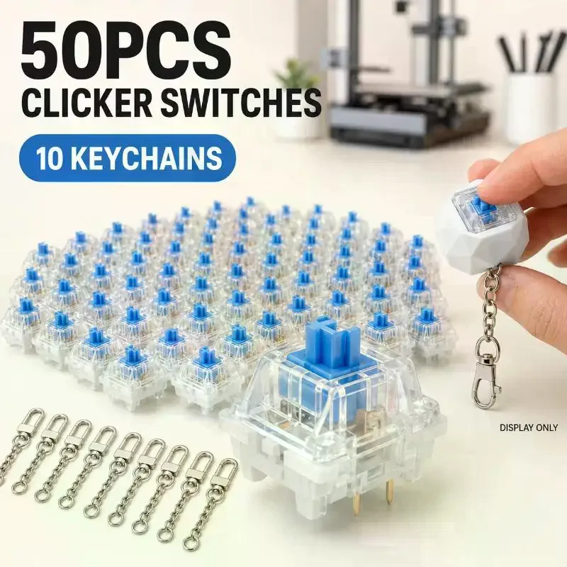 3 Pin MX Style Mechanical Keyboard Switches Clicky For 3D Printed Fidget Toys DIY Projects With 10 Ketch 30/50 PCS