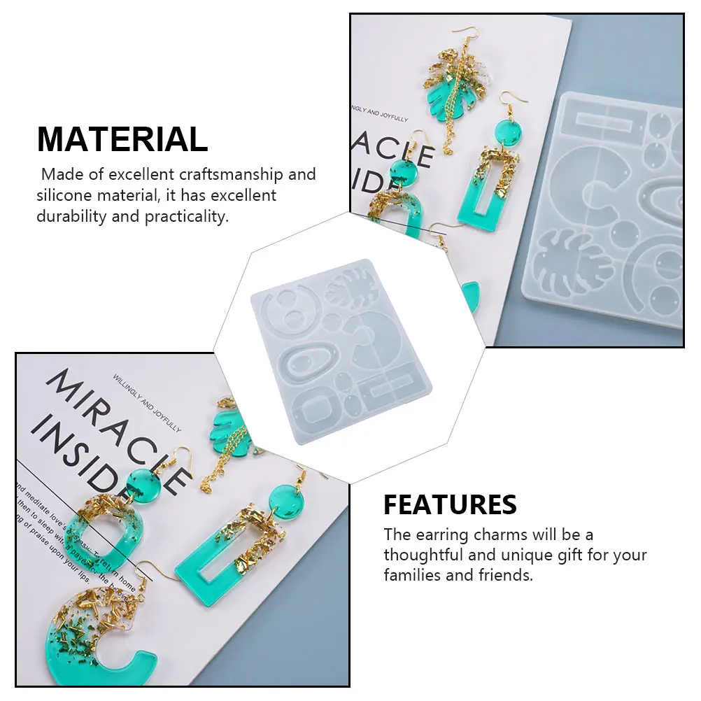 

2pcs Earring Pendant Silicone Mold DIY Jewelry Making Round Shape Easy Demould Craft Supplies Accessories Charm Gifts
