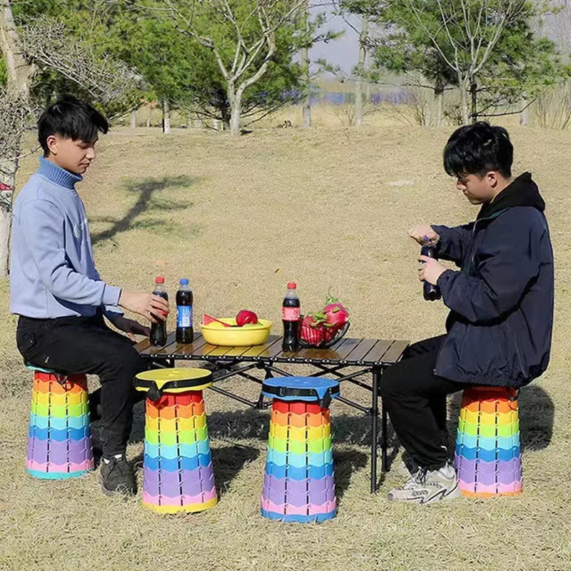 Lightweight Portable Folding Telescopic Stool Outdoor Camping Fishing Picnic Seat Adjustable Playground Subway Queue Chair Gifts