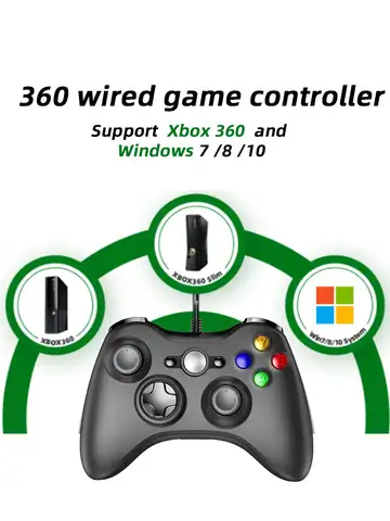 360 wired game controller supports Xbox 360 and Windows 7/8/10, with built-in motor, multiple colors to choose from