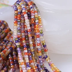 2x3mm Faceted Mix Colors Zircon Beads Loose Beads Shiny Rondelle Cubic Zirconia Beads for Jewelry Making