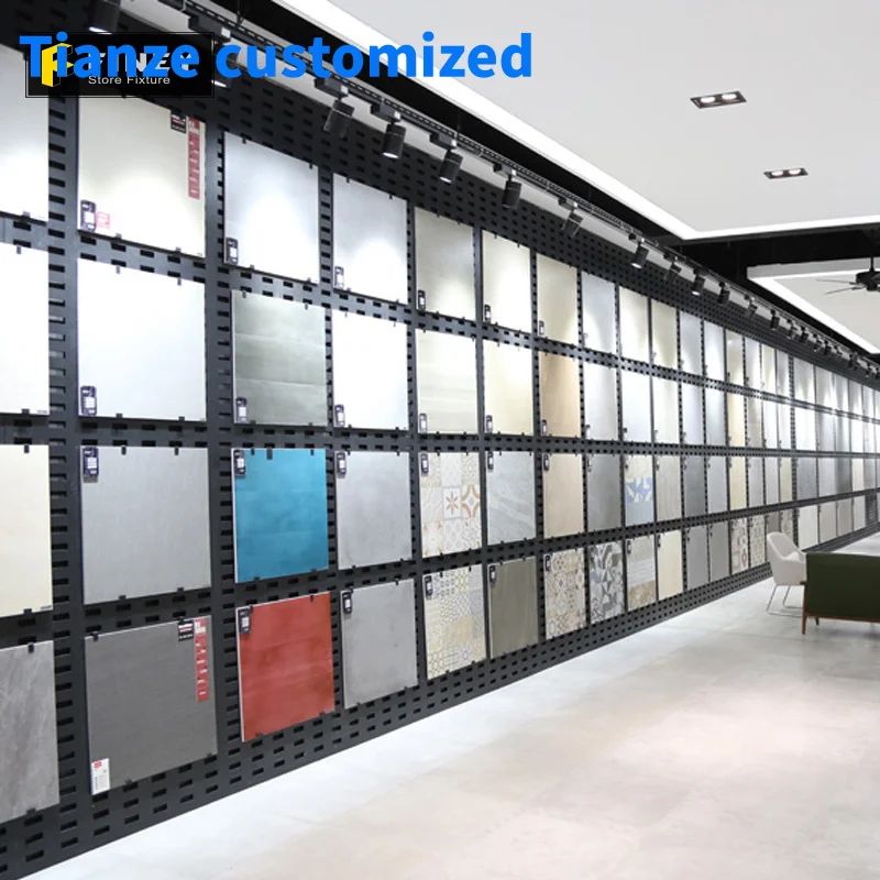 （customized）Granite And Marble Display Stand Good Quality Metal Wooden Decorative Ceramic Tile Display Rack