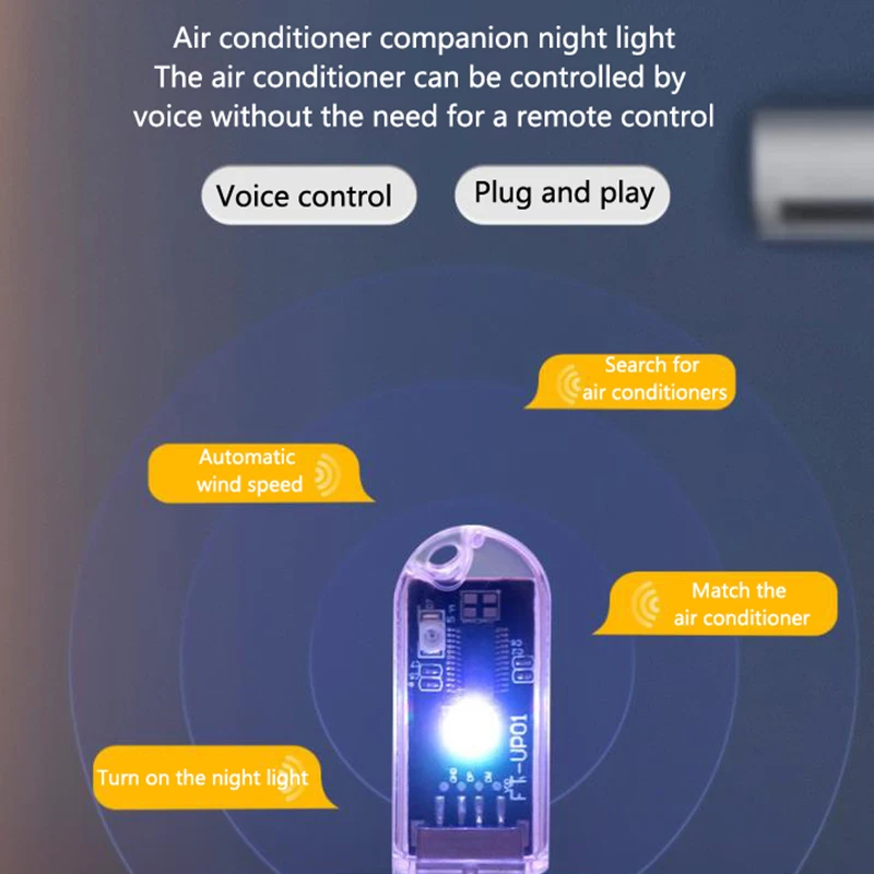 음성 제어 USB LED 책 조명 5V 전원 다채로운 스위칭 깜박임 없는 입력 USB 야간 조명