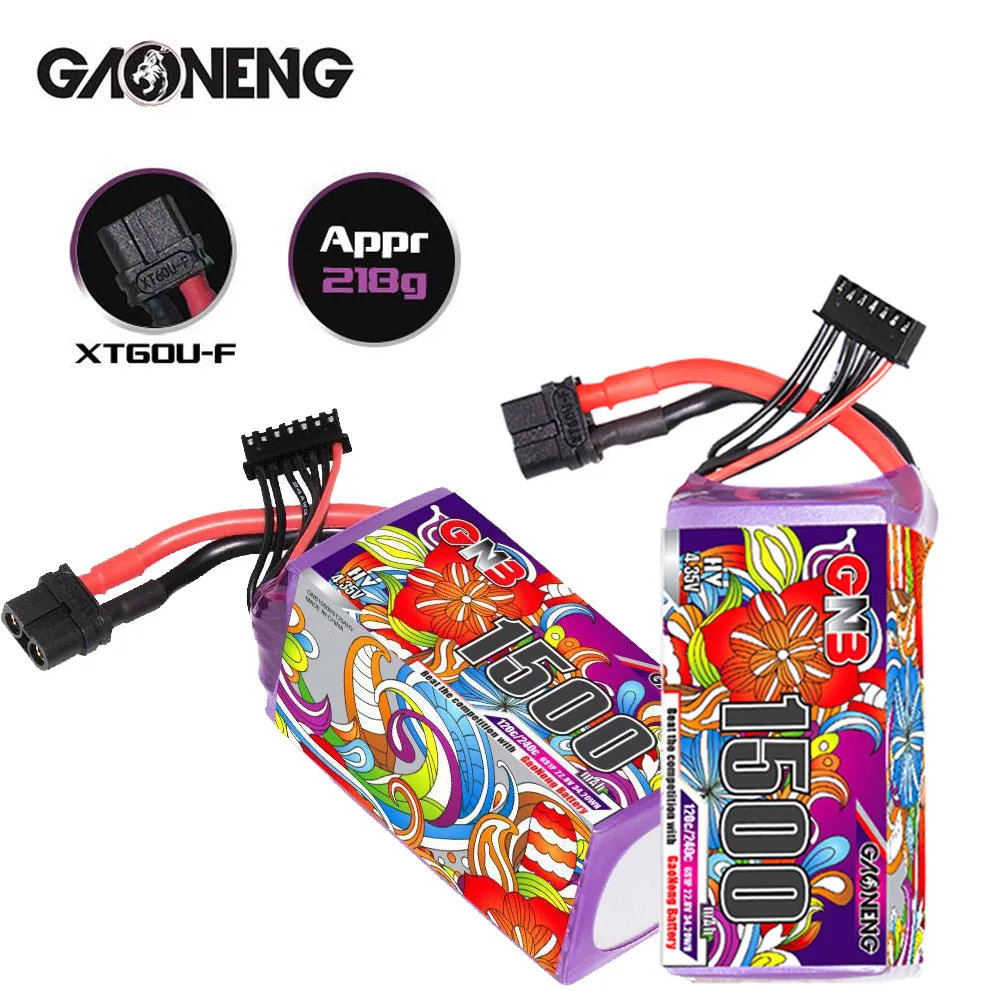 بطارية GNB-Lipo لطائرة RC عمودية رباعية ، قطع غيار أصلية ، 6s ، 1500mAh ، 120c/240c ، FPV سباق بدون طيار ، XT60 ، بطارية 22.8 فولت