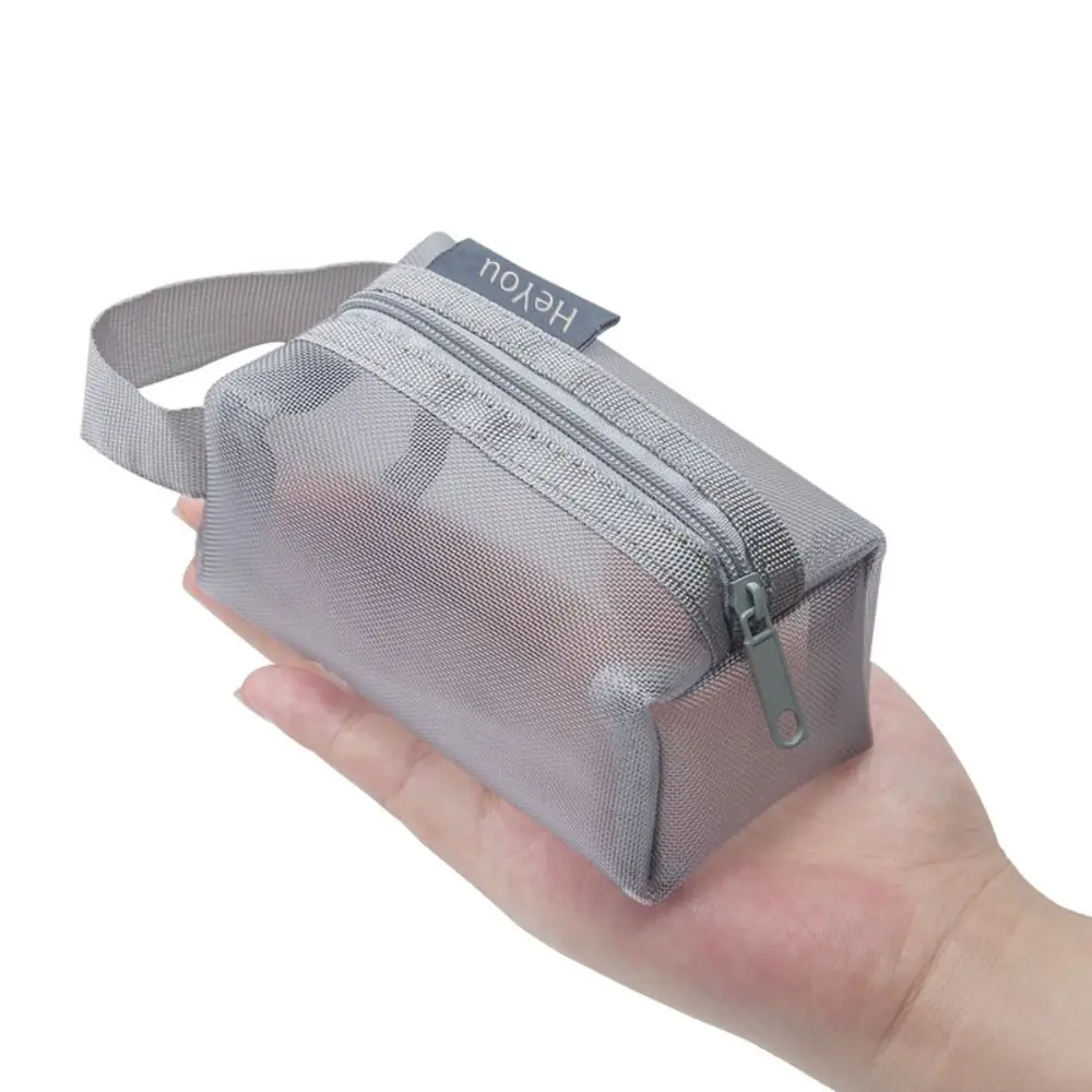 Transparante mesh opbergtas Nylon ID Creditcardhouder Kleine portemonnee Briefpapier opbergtas Lippenstifttas