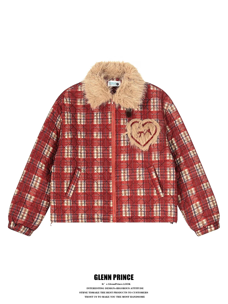 

ort Cotton Jaet Patchwork Decorated Flip Collar Fur Trim Women's Faionable Youthful Warmth Polyester Long Sve Zipper