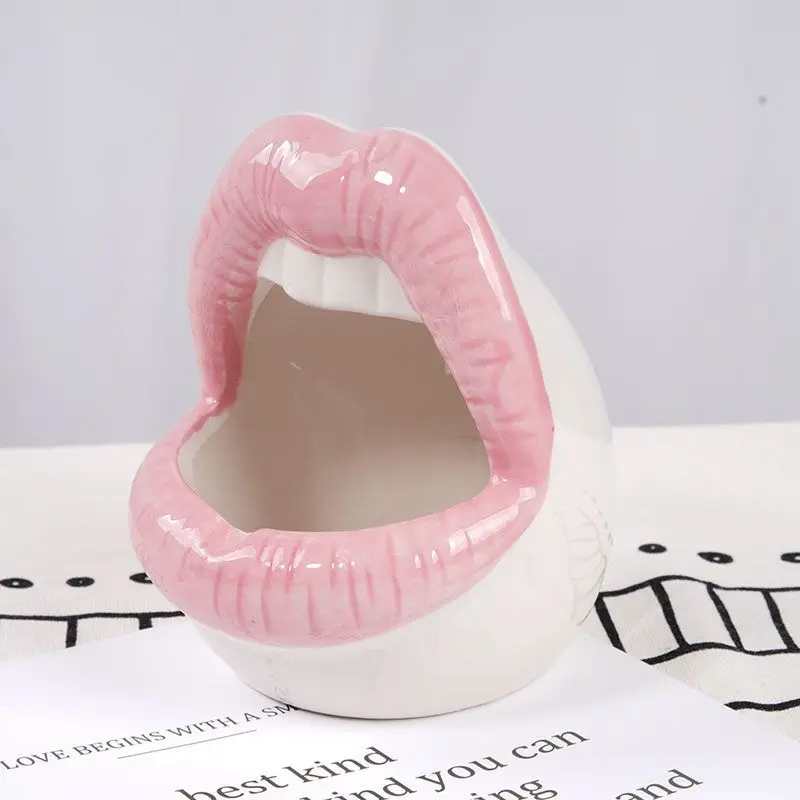 Funny Red lips Mouth French Fries Ceramic Food Bowls Ice Cream Bowls French Fry Cup Holder For Restaurant Party Home