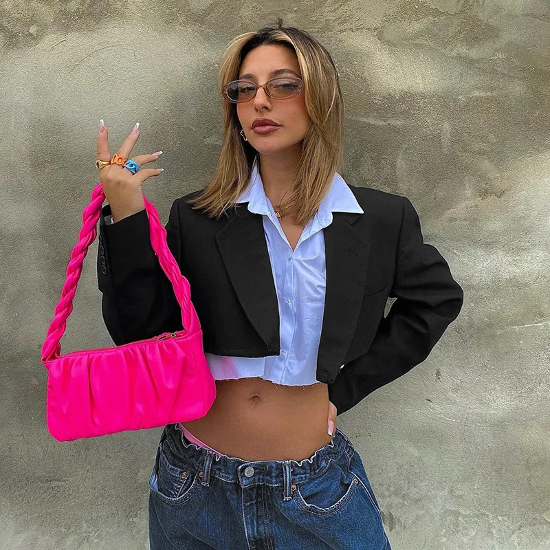 European and American Style 2022 Early Autumn New Fashion Temperament Casual All-match Short Cardigan Small Suit Jacket Deat