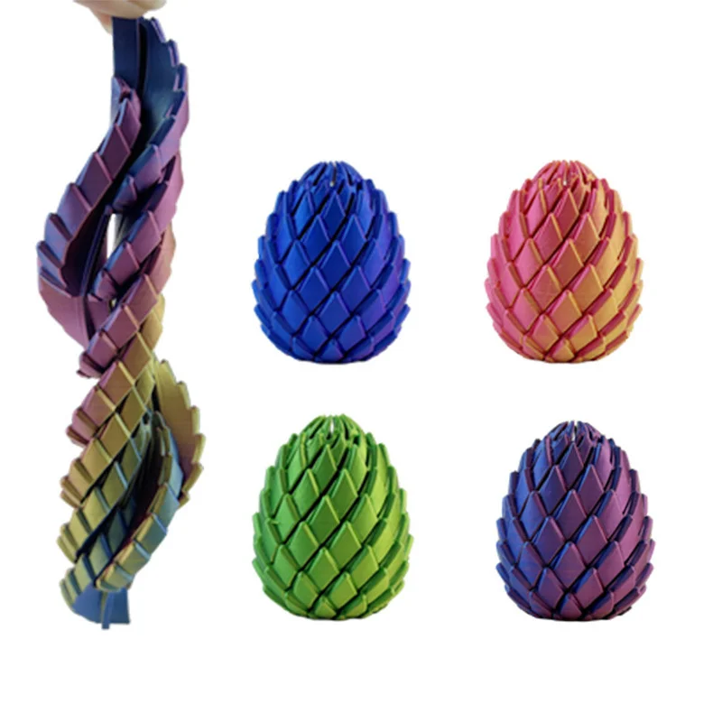 3D-Druck Drachenei Stressabbau-Modell, Verformbares Dreh-Ei, Kreatives Stressabbau-Gadget Schreibtisch-Ornament / Geschenk-Spielzeug-Deko – Detail 3