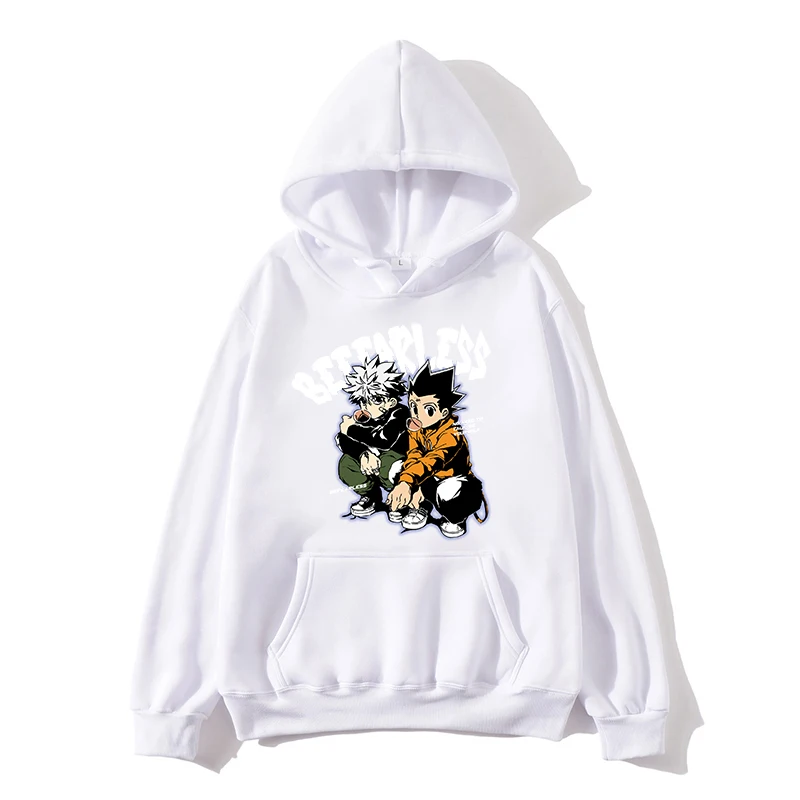 Anni \'90 Y2k Hunter X Hunter Killua Zoldyck Devil Eye Anime felpe con cappuccio Hxh Unisex Streetwear Kawaii Hisoka felpa Manga felpa con cappuccio