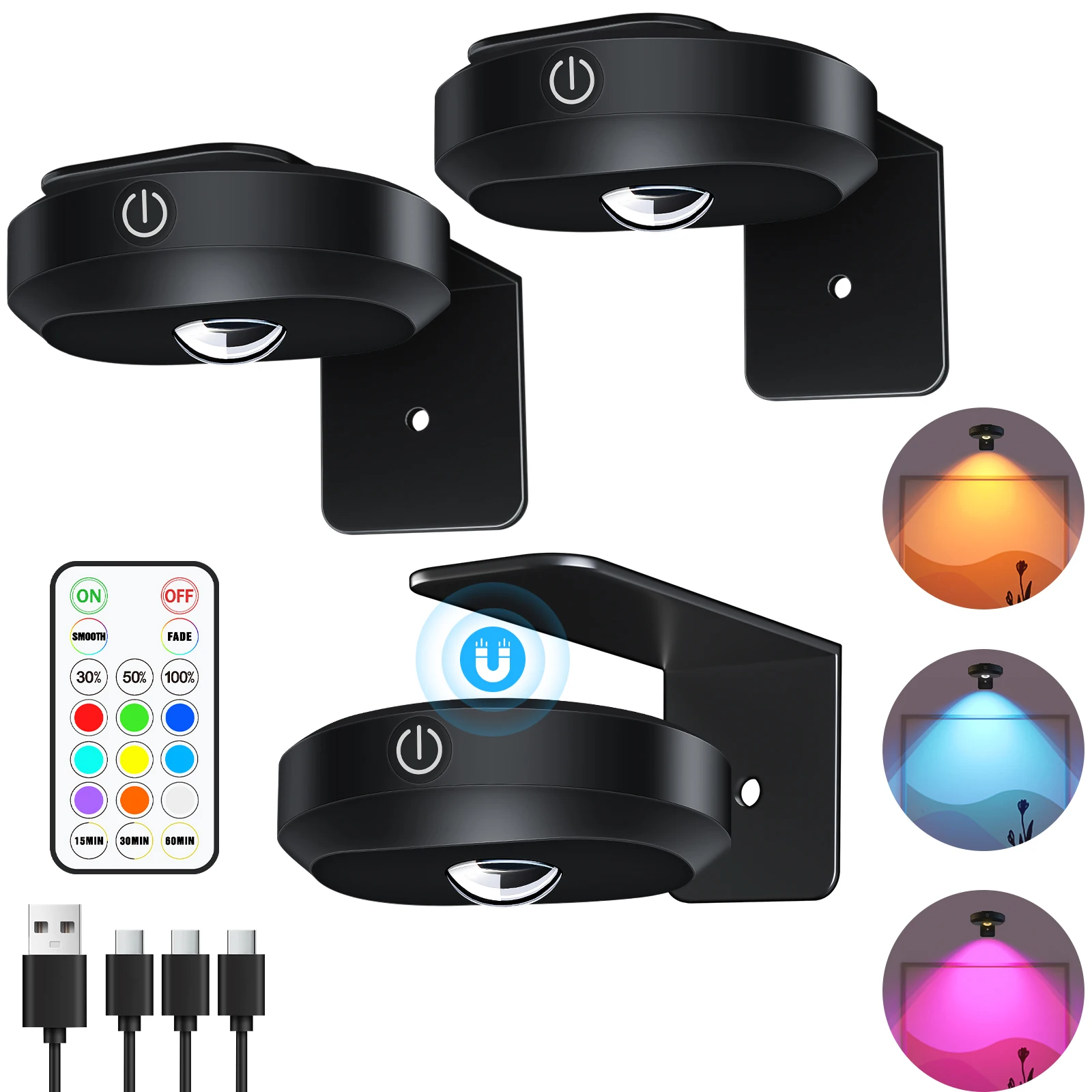 willed wireless picture lights wall puck lights bateria recarregavel art display iluminacao para pinturas 1200mah 01