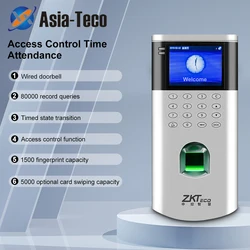 ZKTeco-TCP IP Fingerprint, Controle de Acesso, Door Lock, Inteligente, Time Attchimes, Employee Machine, Time Clock Recorder