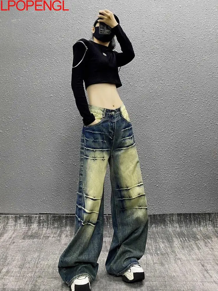 

Новые женские джинсы 2026 года: прямые, с эффектом тай-дай, в американском ретро-стиле, с высокой талией, свободные, уличные, с цветными блоками, широкие, в пол