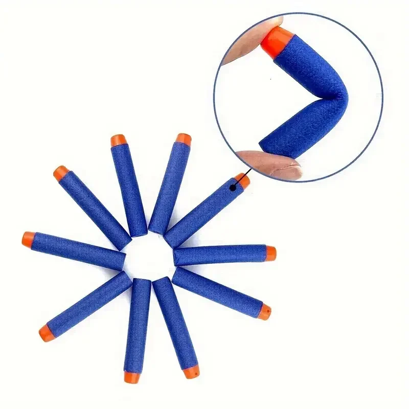50/100 pezzi, freccette di riempimento blu, proiettili a testa morbida freccette in schiuma, pistola giocattolo per bambini, accessori per pistola freccette, peluche, riempimento di pistola