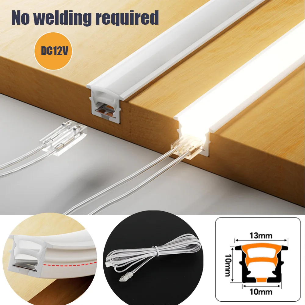 

Free Welding 12V Neon LED Strip Cabinet Light Silica Gel Tube IP67 Waterproof Outdoor Warmwhite 3000K 6000K RoomDecor 30cm-300cm