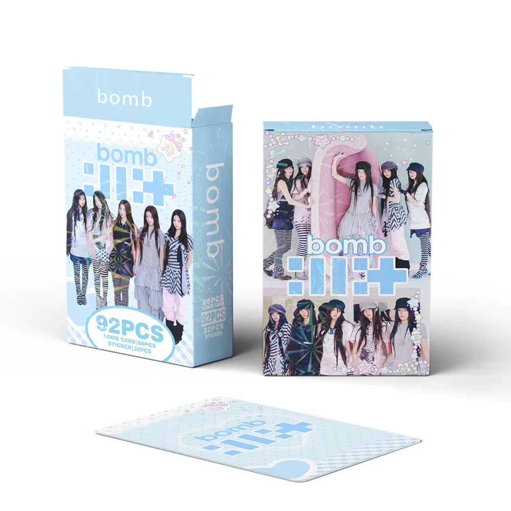 92A Girlgroup ILLIT Total Chain Neues Album BOMB Doppelseitige Promi-Fotokarten-Aufkleber Lomo-Karte – Detail 12