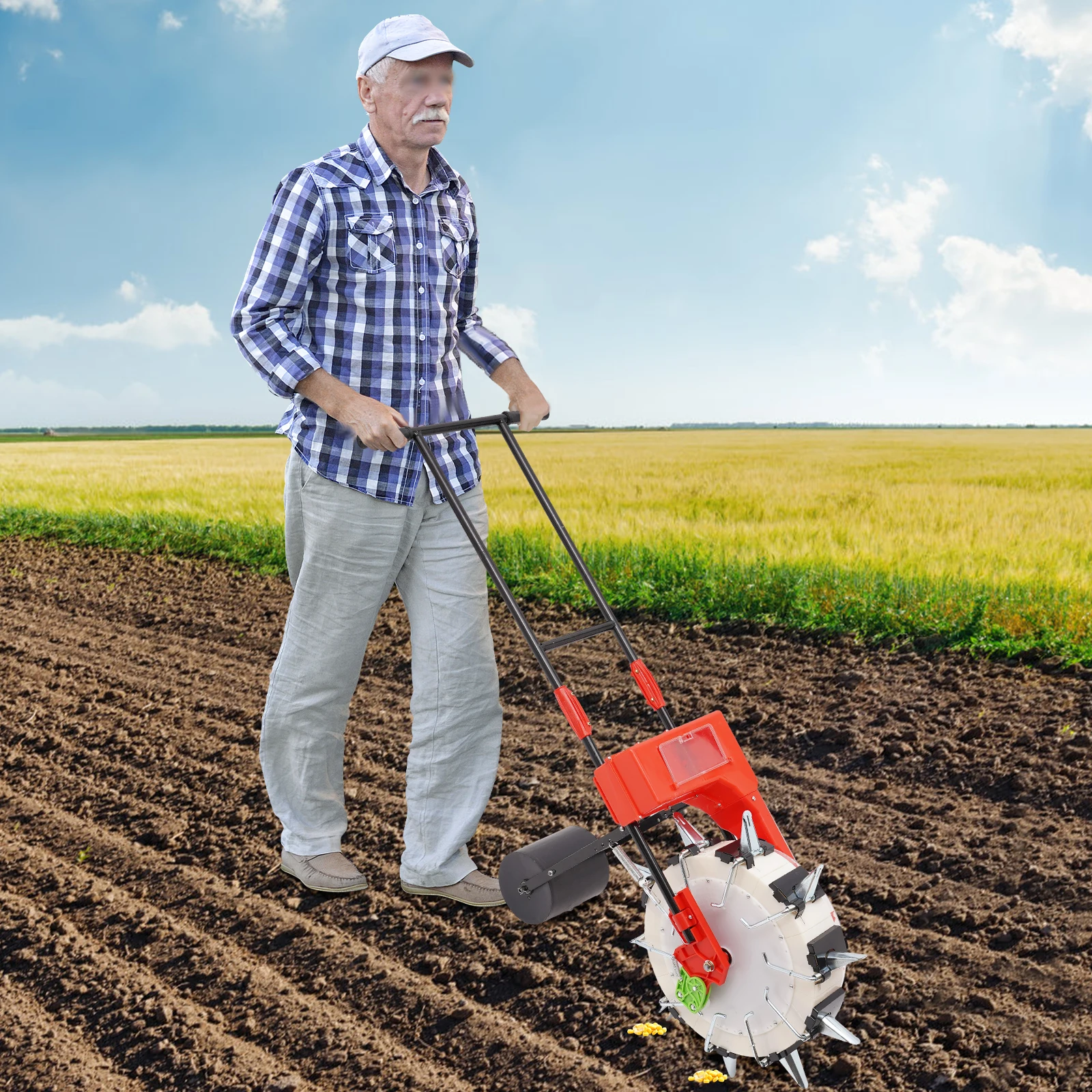 3-15 mm precisie-tuinzaadmachine Rijplanter Zaaien Aantal 1-2 zaden met aantal mondstukken 10 en rijmarkering; Planten, maïs