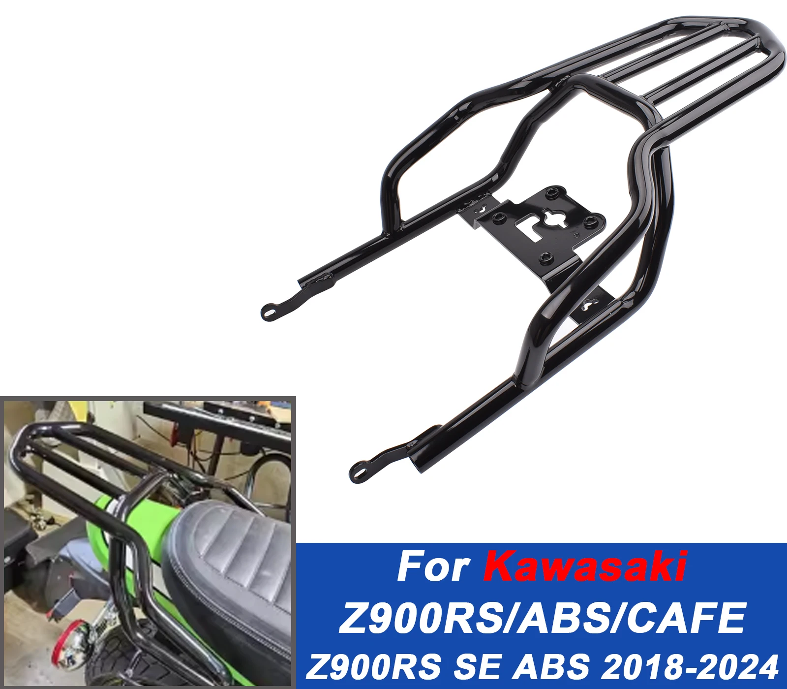 

Для Kawasaki Z900RS, включая версии Cafe/ABS/SE 2018-2024 — задняя багажная полка для мотоцикла с полкой для поддержки чехла